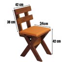 Ver mais imagens de Conjunto Mesa Madeira Maciça para Churrasco Mel + 4 Bancos Estofados Laranja
