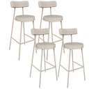 Ver imagem 1 de Kit 04 Banquetas Alta Bar Cozinha Sala de Jantar Estrutura em Aço Milão L02 Bouclê Bege - Lyam Decor
