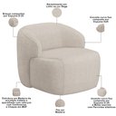 Ver imagem 4 de Poltrona Decorativa Fixa Orgânica para Sala Living Barolo L06 Linho Bege - Lyam Decor