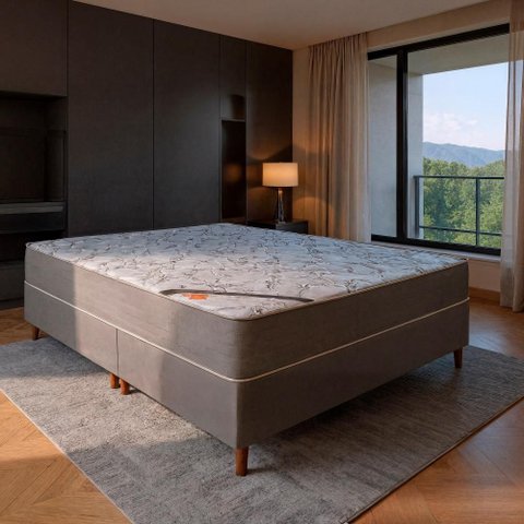 Colchão King Lux Molas Ensacadas + Base 193x203x66