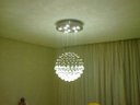 Ver imagem 2 de Lustre de Cristal Legitimo Globo 40cm Sala de Estar Mesa Jantar Quarto Living G140 com Lâmpadas Led