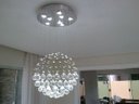 Ver imagem 3 de Lustre de Cristal Legitimo Globo 40cm Sala de Estar Mesa Jantar Quarto Living G140 com Lâmpadas Led