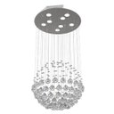 Ver imagem 1 de Lustre de Cristal Legitimo Globo 40cm Sala de Estar Mesa Jantar Quarto Living G140 com Lâmpadas Led
