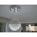 Ver imagem 3 de Lustre de Cristal Legitimo Globo 40cm Sala de Estar Mesa Jantar Quarto Living G140 com Lâmpadas Led