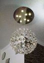 Ver imagem 4 de Lustre de Cristal Legitimo Globo 40cm Sala de Estar Mesa Jantar Quarto Living G140 com Lâmpadas Led