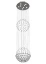 Ver imagem 1 de Lustre de Cristal Legitimo Globo Duplo 40cm Pé Direito Duplo Vão de Escada Sala Alta G240 Com - 1,50