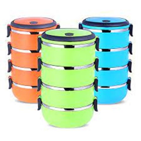 Kit 3 Marmita Fitness Quadrupla de Inox Marmiteira Termica Hermetica 4 Compartimentos