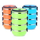 Ver imagem 1 de Kit 3 Marmita Fitness Quadrupla de Inox Marmiteira Termica Hermetica 4 Compartimentos