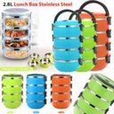 Ver imagem 2 de Kit 3 Marmita Fitness Quadrupla de Inox Marmiteira Termica Hermetica 4 Compartimentos