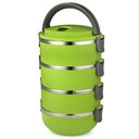 Ver imagem 5 de Kit 3 Marmita Fitness Quadrupla de Inox Marmiteira Termica Hermetica 4 Compartimentos