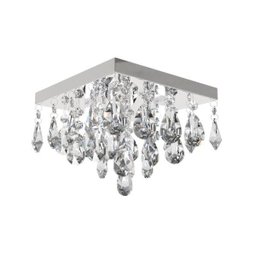 Plafon de Cristal Legitimo Amêndoa L21x21cm A14cm Soq 2xg9 - 1