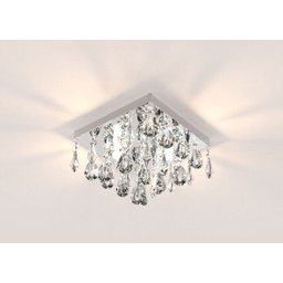 Plafon de Cristal Legitimo Amêndoa L21x21cm A14cm Soq 2xg9 - 2