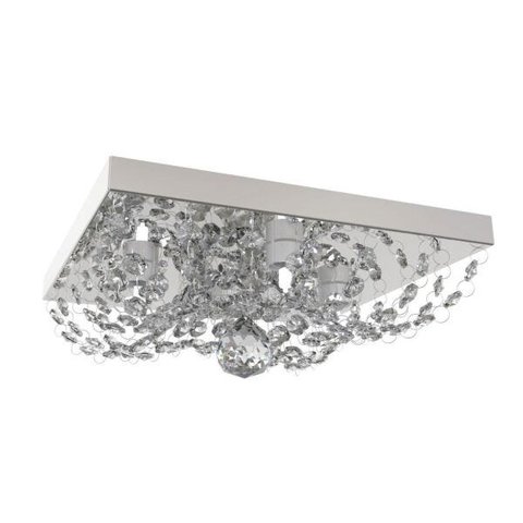 Plafon de Cristal Legitimo Quadrado 25x25cm Soq 4xg9