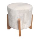 Ver imagem 1 de Puff Redondo Arthur Suede Veludo MV Estofados Bege