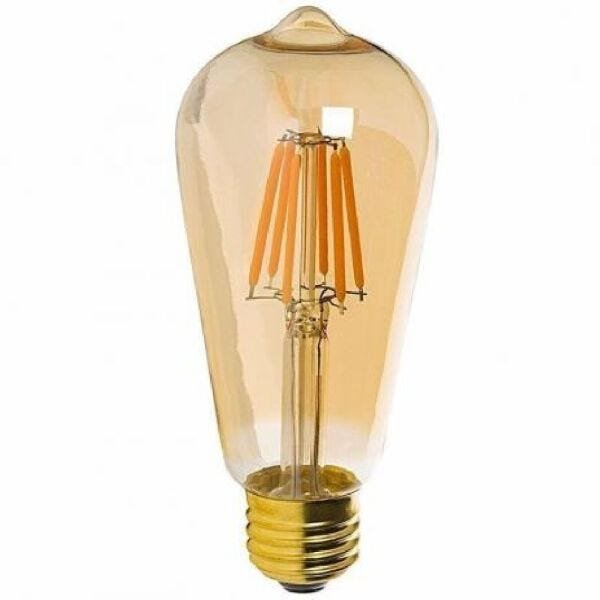 Lâmpada Led Pera Filamento Âmbar Vintage 4w Bivolt