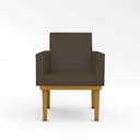 Ver imagem 2 de Poltrona Decorativa Base + Reforçada Oferta Tecido Courino Cor:Marrom