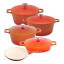 Ver imagem 1 de Jogo 5 Panelas Laranja Cerâmica Indução Cook&chef Mimo Style
