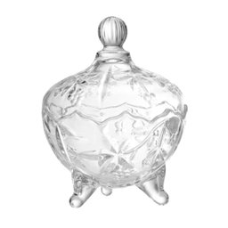 BOMBONIERE FRUIT DE CRISTAL COM TAMPA E PÉ - 1