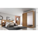 Ver imagem 3 de Guarda-roupa Virtus 1600 com 1 Porta Espelho Peliculado 2 Portas e 3 Gavetas