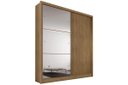 Ver imagem 3 de Guarda Roupa Solteiro com Espelho 100% MDF 2 Portas de Correr 3 Gavetas 162cm Virtus Plus Cumaru - N
