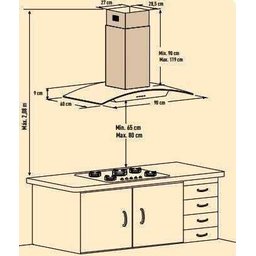 Coifa Ilha 90cm Inox e Vidro Iluminação Led 220V - 4