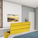 Ver imagem 1 de Calçadeira Baú Recamier Solteiro 90CM Argentina Courino Amarelo - D A DECOR
