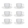 CONJUNTO 6 XÍCARAS DE CHÁ 220ML com PIRES 16CM RYO WHITE - OXFORD PORCELANAS - 1
