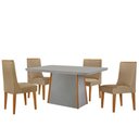 Ver imagem 2 de Mesa de Jantar Diane 120cm Tampo MDF Vidro 4 Cadeiras Lisboa Moderna Turim 07 Naturale Serigrafia