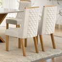 Ver imagem 5 de Kit de 4 Cadeiras para Sala de Jantar Dora Bege/Cinamomo/Veludo Palha