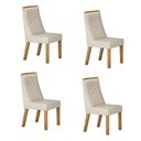 Ver imagem 1 de Kit de 4 Cadeiras para Sala de Jantar Dora Bege/Cinamomo/Veludo Palha
