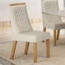 Ver imagem 4 de Kit de 4 Cadeiras para Sala de Jantar Dora Bege/Cinamomo/Veludo Palha