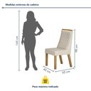 Ver imagem 3 de Kit de 4 Cadeiras para Sala de Jantar Dora Bege/Cinamomo/Veludo Palha
