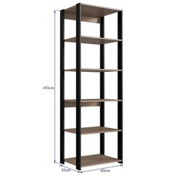 Estante Livreiro 183x60cm 05 Prateleiras Preto Montana Proddy Preto Montana - 4