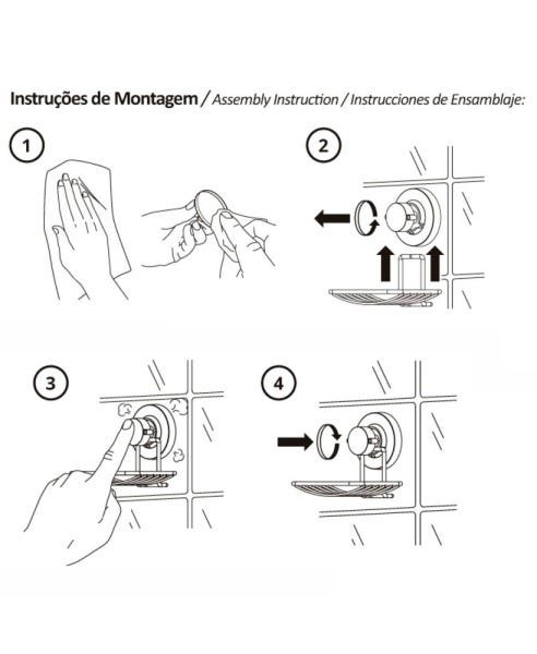 Porta Sabonete com Fixação a Vácuo Ventosa cor Ônix Future - 3