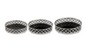 Ver imagem 1 de Kit Bandeja Prata em Metal C/ Espelho Preto 3 Pcs 11406 Mart