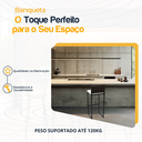 Ver imagem 3 de Banco Quadrado Junco Argila para Bancada Alta Cozinha Área Gourmet Bistrô Piscina Bar