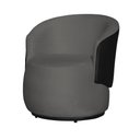 Ver imagem 1 de Poltrona Organica Recepção para Sala Aisha Corano Preto e Suede Cinza - Incasa Decor