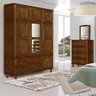Guarda-Roupa Solteiro Duplex e Cômoda Madeira Maciça Chicago Atraente Imbuia - 2