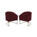 Ver imagem 1 de Kit 2 Poltronas Decorativa Luana Base Ferro Dourada Suede - Twdecora