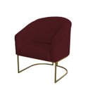 Ver imagem 3 de Kit 2 Poltronas Decorativa Luana Base Ferro Dourada Suede - Twdecora