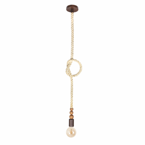 Pendente Sailor Wood Corda Sisal 1500mm - Marrom Gold