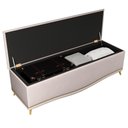 Ver imagem 4 de Cabeceira Cama Box Casal Queen 160cm com Calçadeira Baú Imperial Veludo J02 Bege