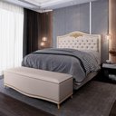 Ver imagem 5 de Cabeceira Cama Box Casal Queen 160cm com Calçadeira Baú Imperial Veludo J02 Bege