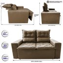 Ver imagem 2 de Sofá 3 Lugares Retrátil e Reclinável 1.80m Cama Inbox Smal com Bordado Pantográfico Suede