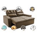 Ver imagem 3 de Sofá 3 Lugares Retrátil e Reclinável 1.80m Cama Inbox Smal com Bordado Pantográfico Suede