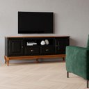 Ver imagem 1 de Rack para TV até 75 Polegadas 195cm 2 Portas 2 Gavetas Prateleira Interna Pés Luis Xv Hanover