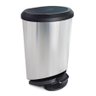 Lixeira Cesto Lixo Plástica Tampa Pedal 10l Metalizada Inox - 1