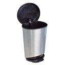 Ver imagem 2 de Lixeira Cesto Lixo Plástica Tampa Pedal 10l Metalizada Inox