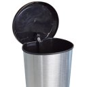 Ver imagem 3 de Lixeira Cesto Lixo Plástica Tampa Pedal 10l Metalizada Inox