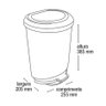 Lixeira Cesto Lixo Plástica Tampa Pedal 10l Metalizada Inox - 5